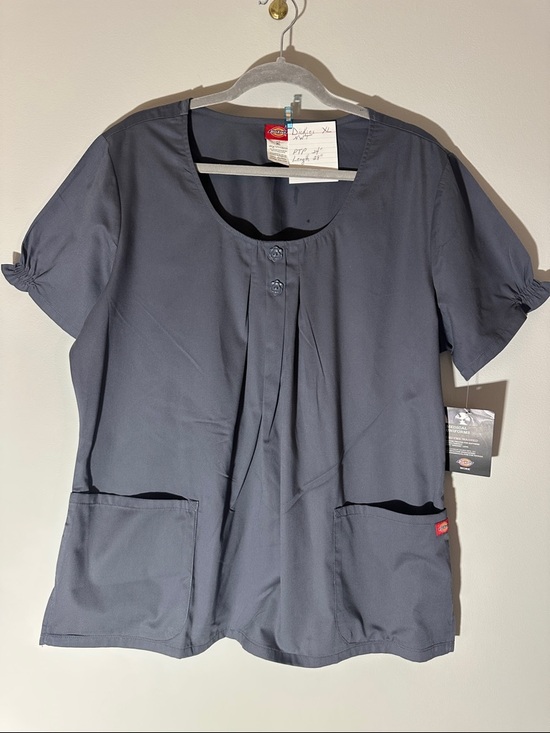 Dickies Tops - Dickies Women’s Dark Navy Short-Sleeve Scrub Tunic
